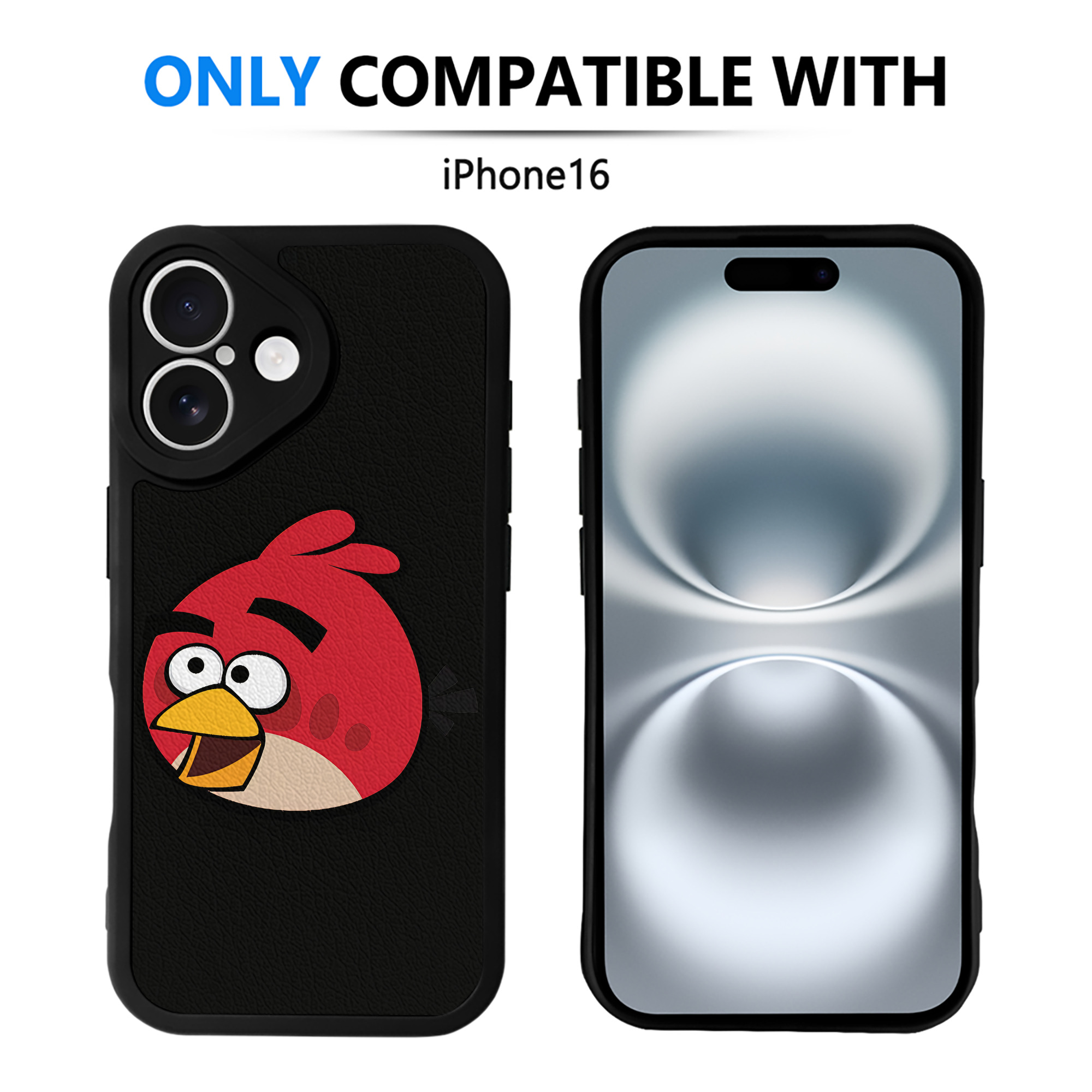 （画像用） Angry Birds アングリーバード 【iPhone 16シリーズ対応】シリコンスマホケース（レザー調） 材質：シリコン
